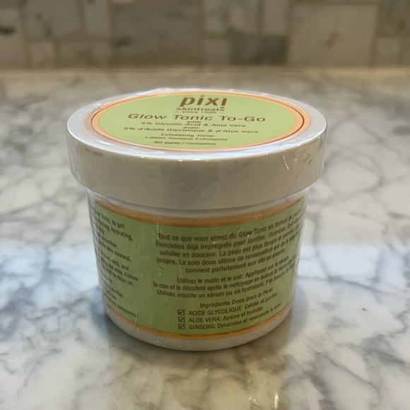 Pixi Glow Tonic To-Go Pads 5% Glycolic Acid NEW & SEALED Exfoliating pore toner - Picture 2 of 2